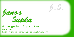 janos supka business card
